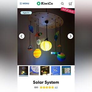 NWT KiwiCo Kiwi Crate Science Kit Make It Yourself Solar System - Ages 5+